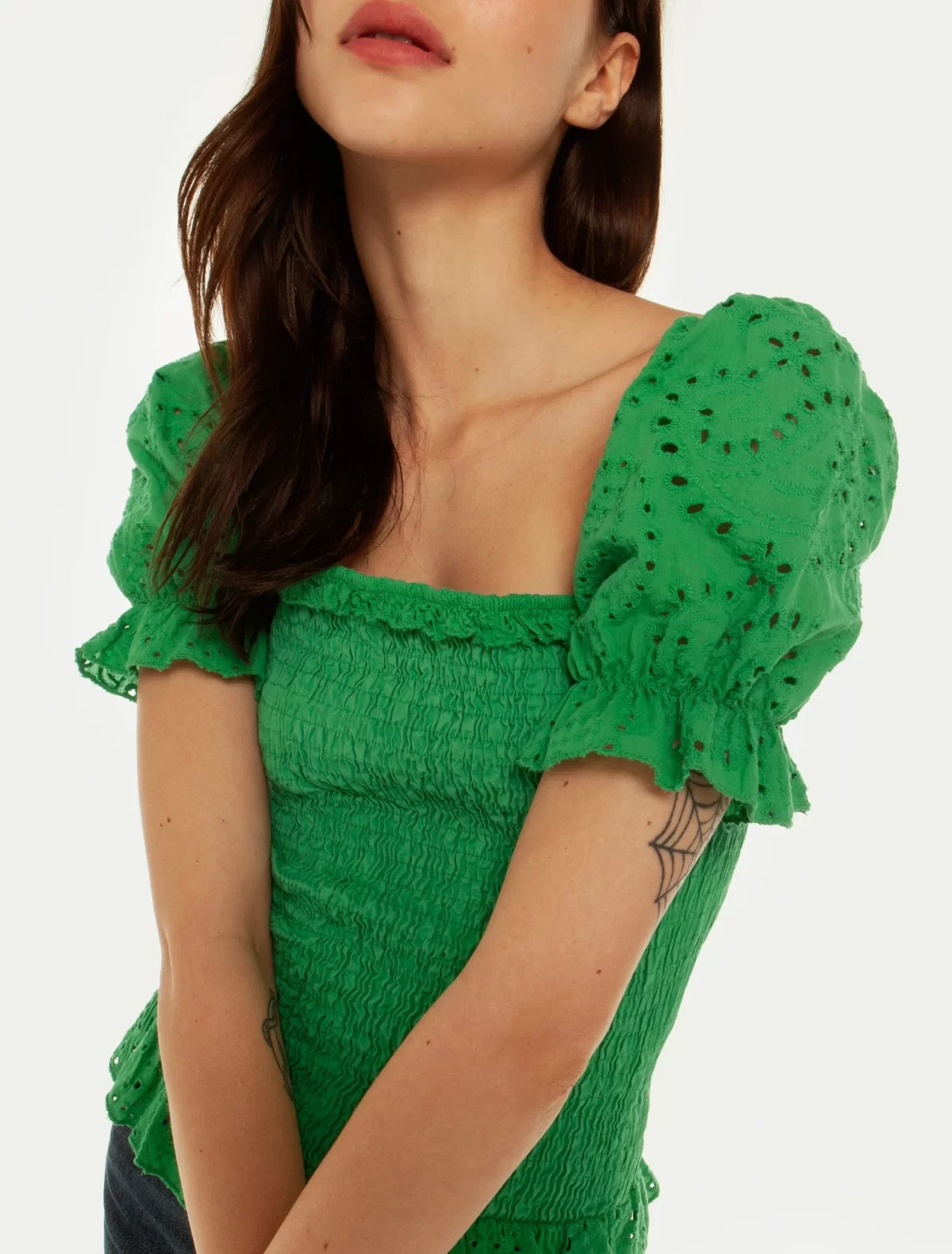 Toi&Moi Μπλούζα με σφηκοφωλιά 30-4127-123-Green/Πράσινο