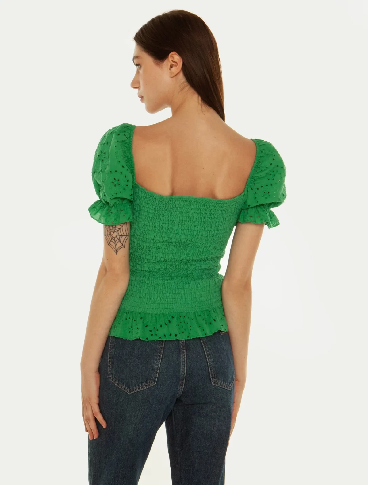 Toi&Moi Μπλούζα με σφηκοφωλιά 30-4127-123-Green/Πράσινο