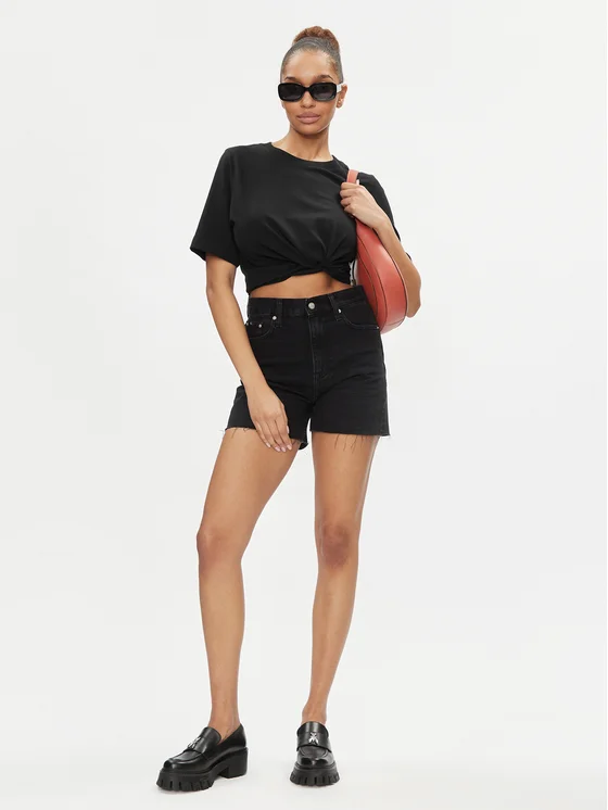 Calvin Klein Γυναικείο Shorts Jeans - J20J222812 1BY - Μαύρο Τζιν/Denim Black