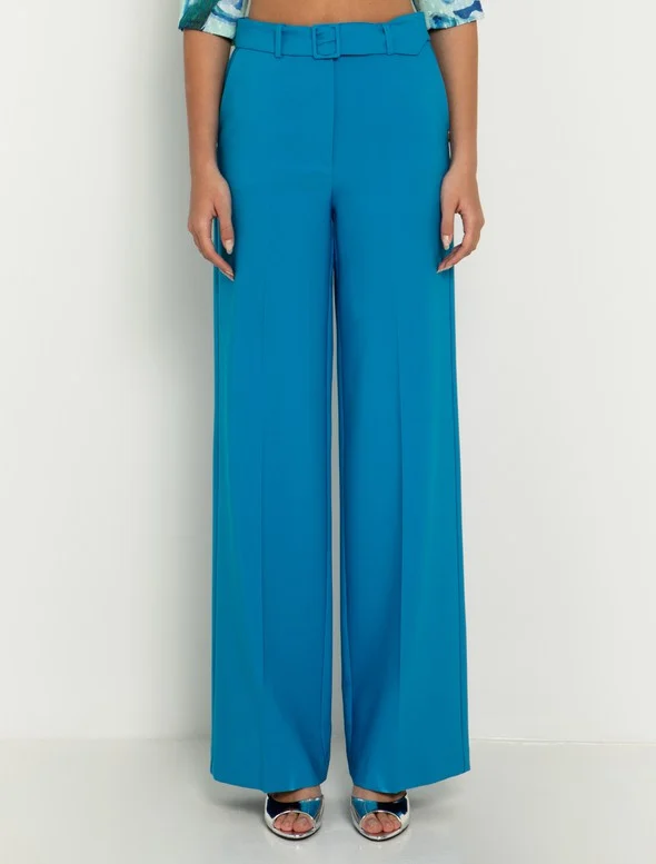 Toi&Moi Full length παντελόνι με ζώνη  20-5104-124-Blue/Ανοιχτό Μπλέ