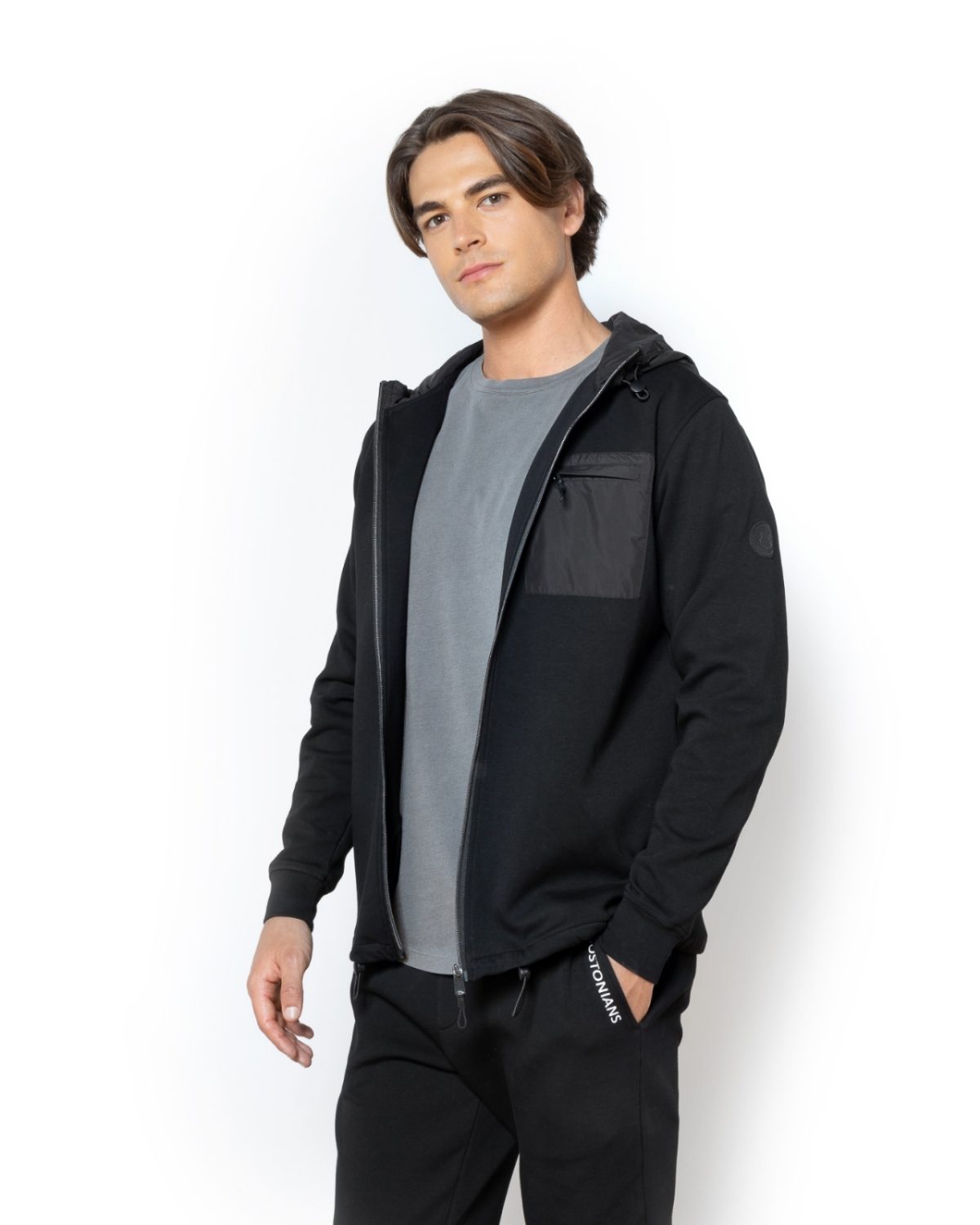 The Bostonians Φούτερ Βαμβακερό Canguro Regular Fit 3RO1006|B031BL-Black/Μαύρο