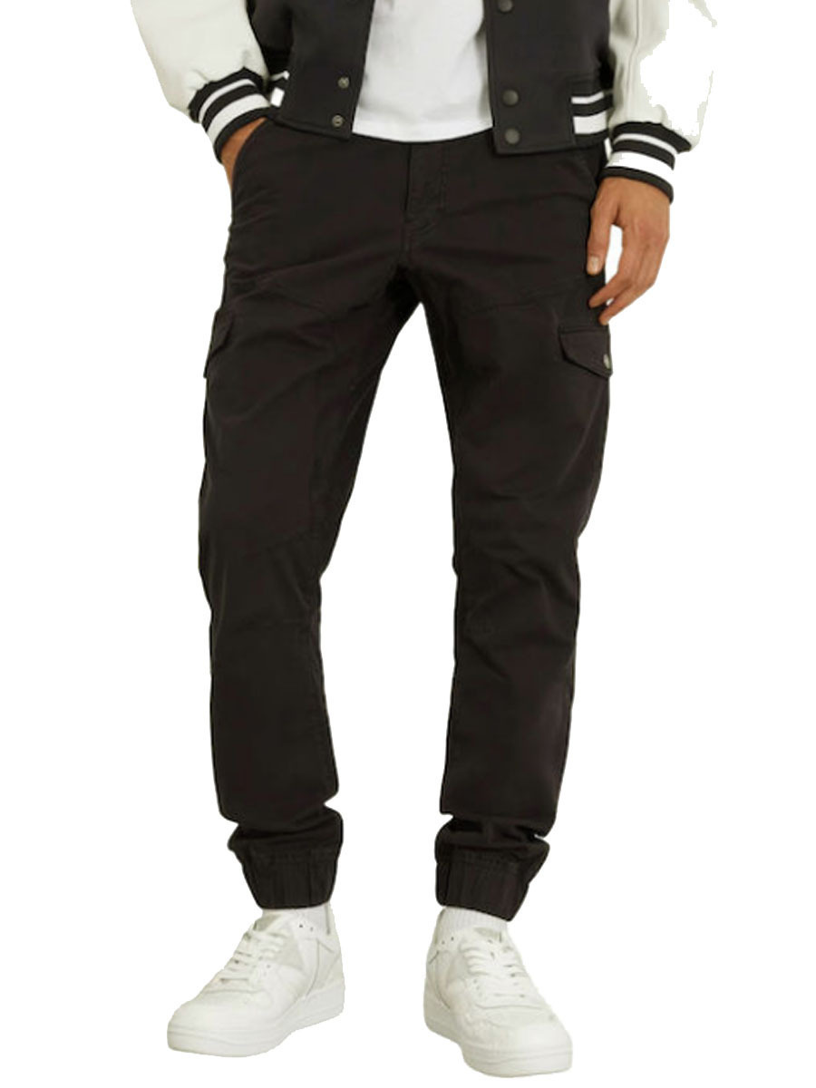 Guess Ανδρικό Παντελόνι Cargo σε Slim Εφαρμογή M4BB17WFPM1-JBLK-Black/Μαύρο