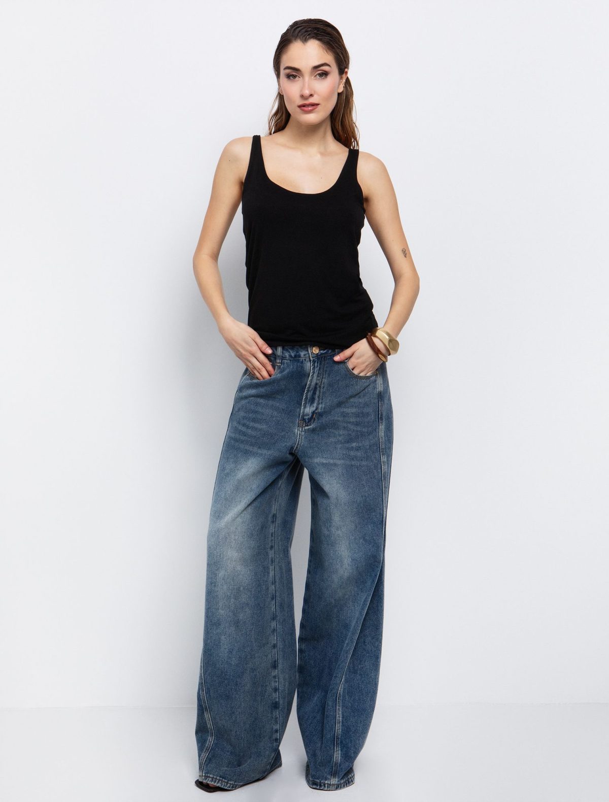 Toi&Moi Viscose τοπ με τιράντες 80-6265-125-Black/Μαύρο