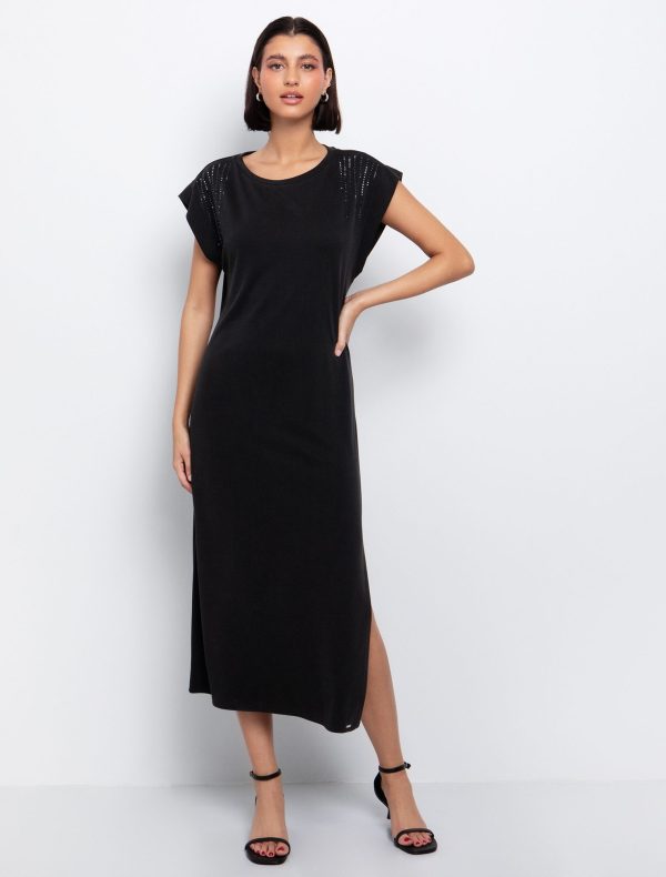 Toi&Moi Midi φόρεμα με strass 50-6516-125-Black/Μαύρο