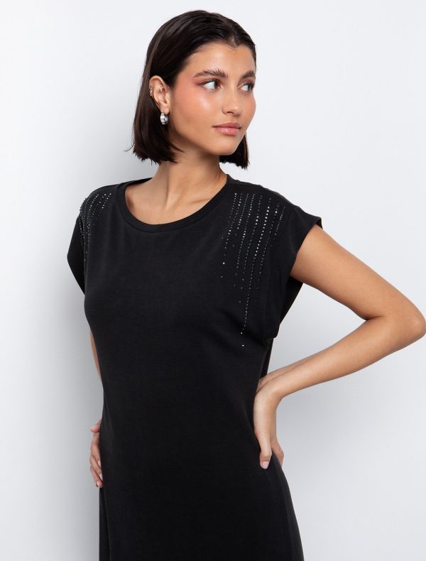 Toi&Moi Midi φόρεμα με strass 50-6516-125-Black/Μαύρο