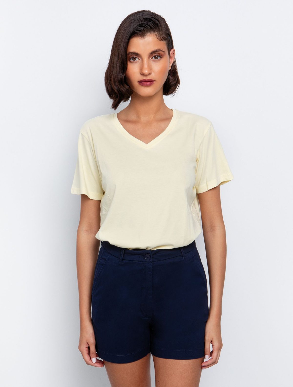 Toi&Moi Basic T shirt με V 80-6279-125-Yellow/Κίτρινο