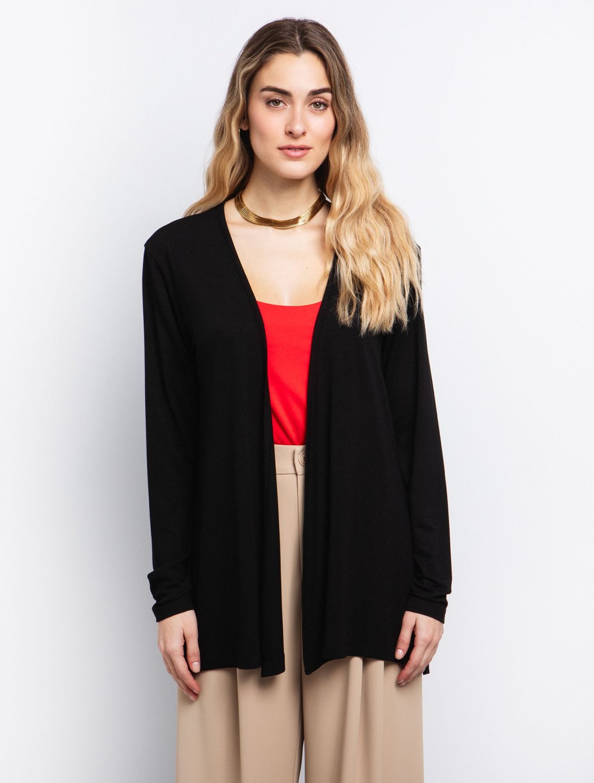 Toi&Moi Basic μακριά ζακέτα 80-6288-125-Black/Μαύρο
