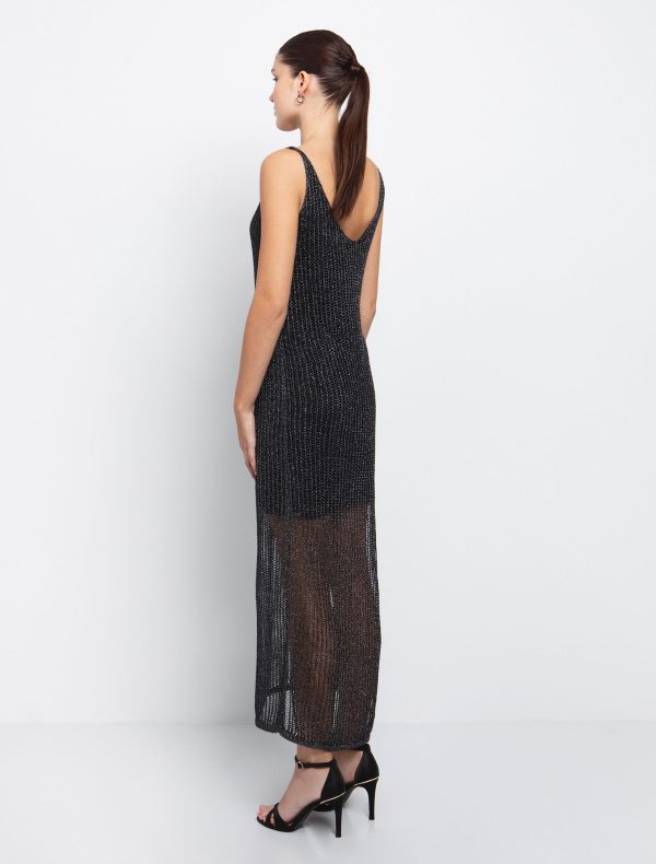 Toi&Moi Πλεκτό φόρεμα lurex 50-6556-125-Black/Mαύρο