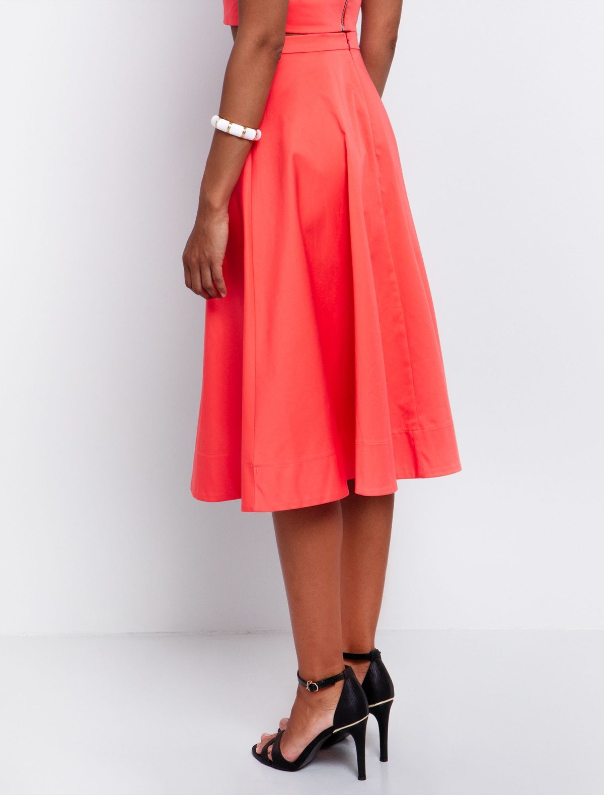 Toi&Moi Clos φούστα ποπλίνα 10-3954-125-Coral/Κοραλί