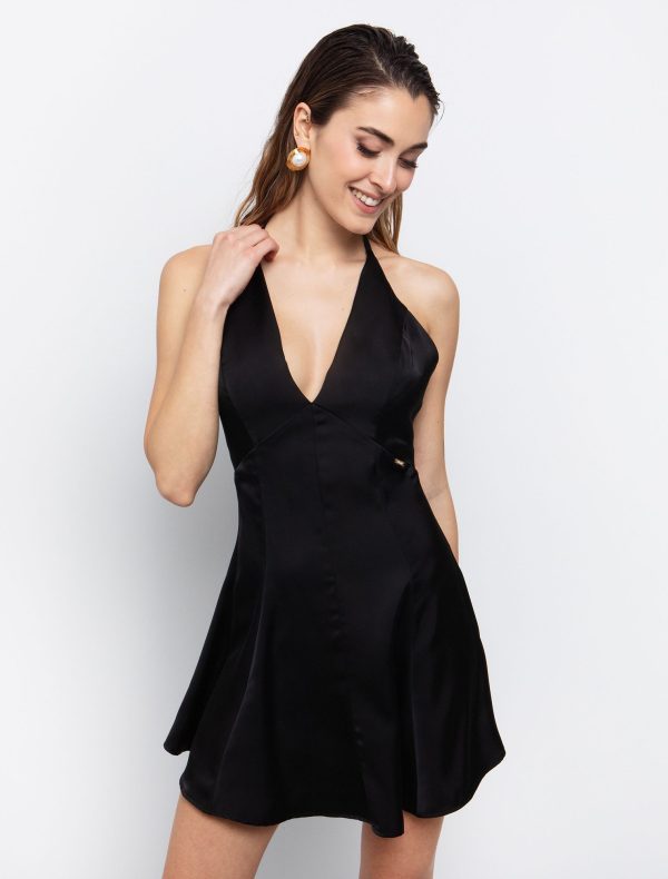 Toi&Moi Skater μίνι φόρεμα σατινέ 50-6522-125-Black/Μαύρο