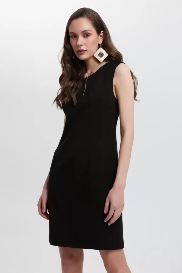 Bill Cost Κομψό Φόρεμα με Αμάνικο Σχέδιο 10-031009-0-Black/Μαύρο