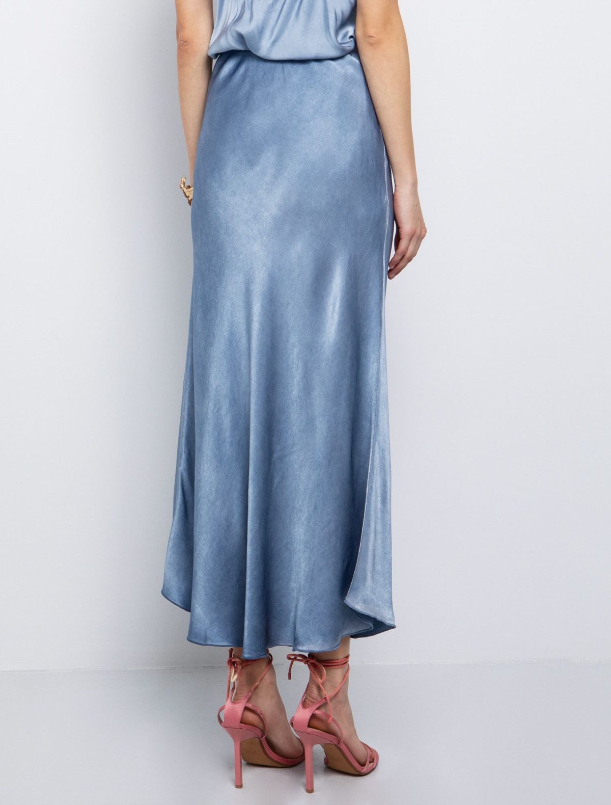 Toi&Moi Μίντι φούστα σατέν tie dye 10-3952-125-Ciel/Σιέλ