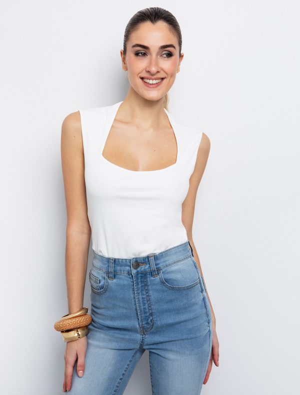 Toi&Moi Τοπ με τετράγωνη λαιμόκοψη 80-6427-125-Off White/Υπόλευκο