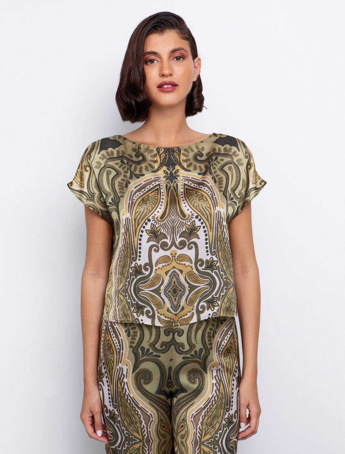Toi&Moi Σατινέ εμπριμέ μπλούζα 30-5562-125-Multicolour/Εμπριμέ