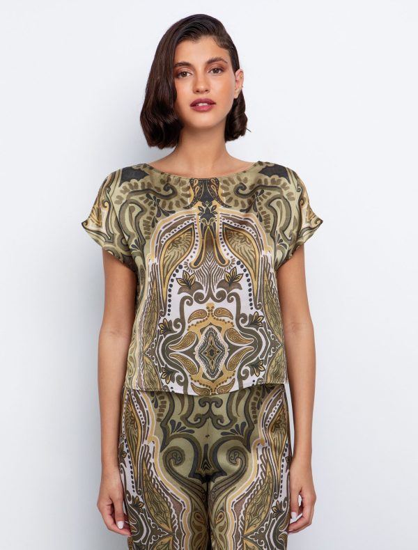 Toi&Moi Σατινέ εμπριμέ μπλούζα 30-5562-125-Multicolour/Εμπριμέ