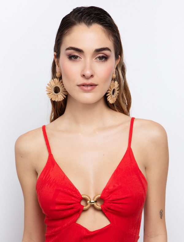 Toi&Moi Ζακάρ φόρεμα με απλικέ στοιχείο 50-6545-125-Camel/Καμηλό