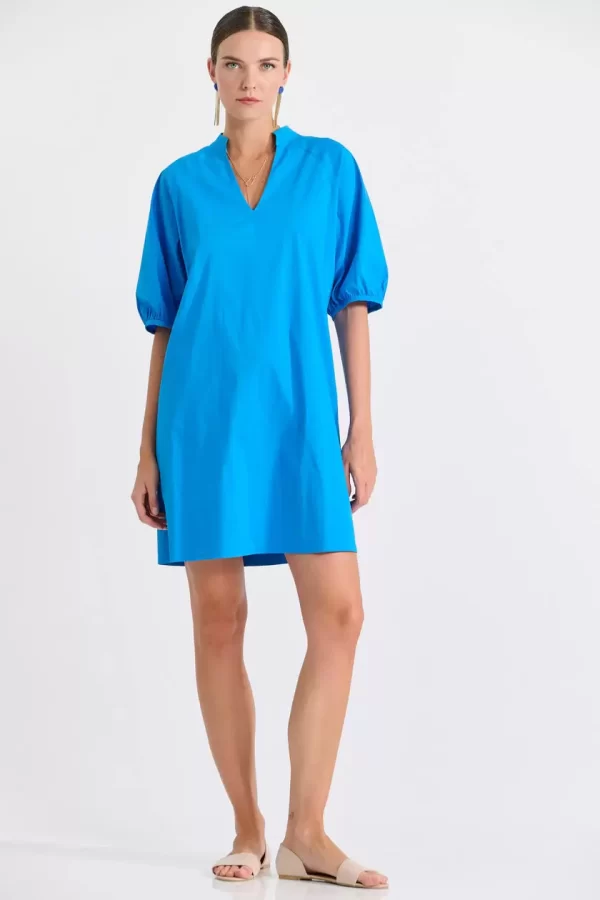 Bill Cost Minimal φόρεμα με balloon μανίκια 10-180315-0-Turquoise/Τυρκουάζ
