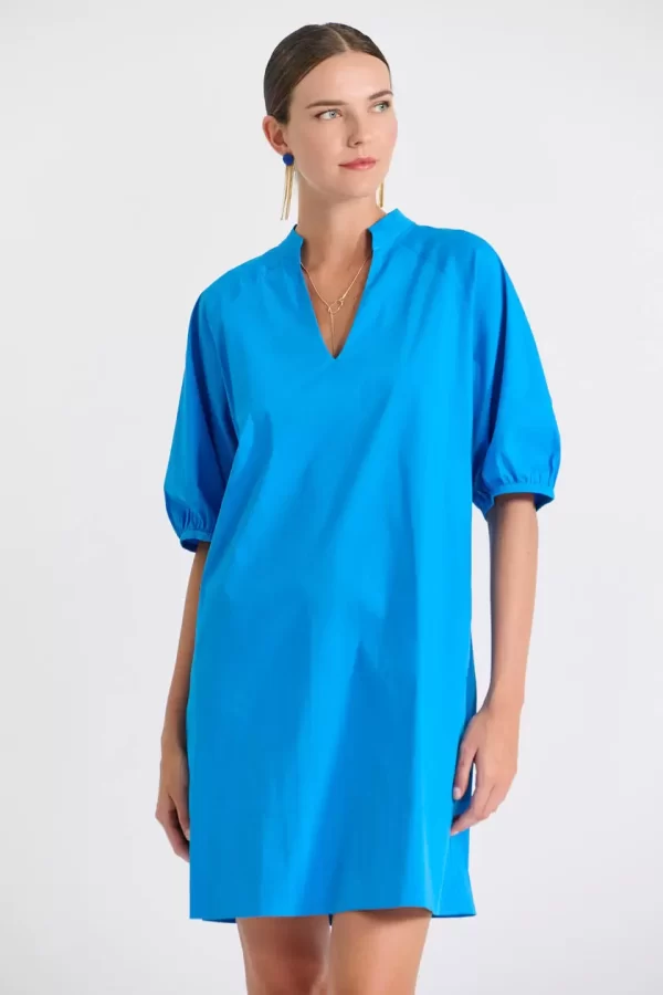 Bill Cost Minimal φόρεμα με balloon μανίκια 10-180315-0-Turquoise/Τυρκουάζ