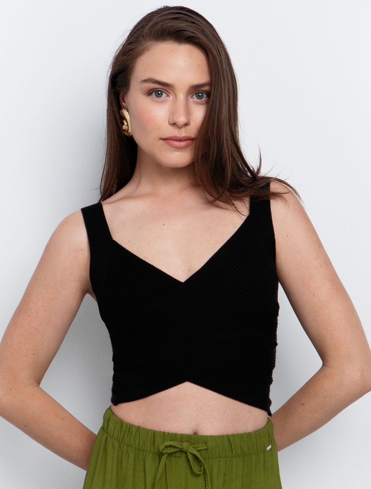 Toi&Moi Ριμπ τοπ κρουαζέ 70-4861-125-Black/Μαύρο