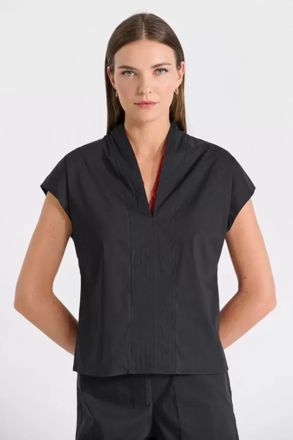 Bill Cost Μπλούζα V με Ραφές & Πλάγιο Άνοιγμα 10-180320-0-Black/Μαύρο