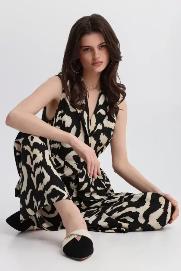 Bill Cost Παντελόνα με εμπριμέ μοτίβο 10-342304-0-Black/Μαύρο