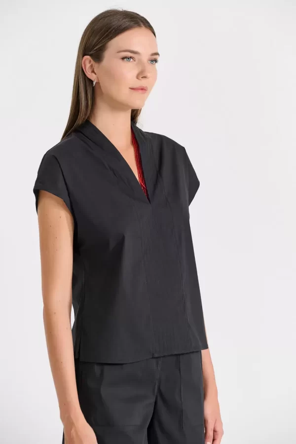 Bill Cost Μπλούζα V με Ραφές & Πλάγιο Άνοιγμα 10-180320-0-Black/Μαύρο