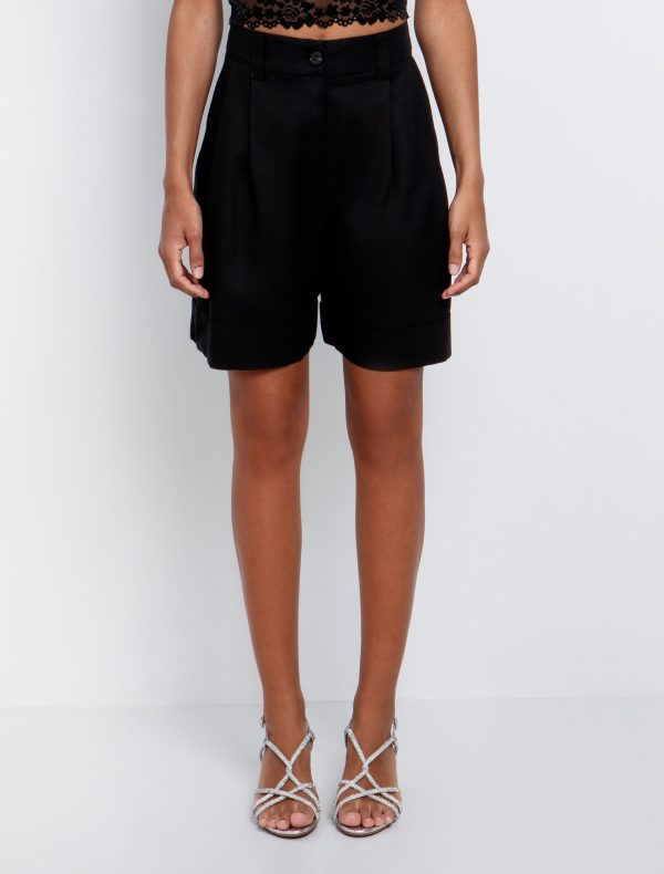 Toi&Moi Ριχτή βερμούδα με ρεβέρ 20-5618-125-Black/Μαύρο