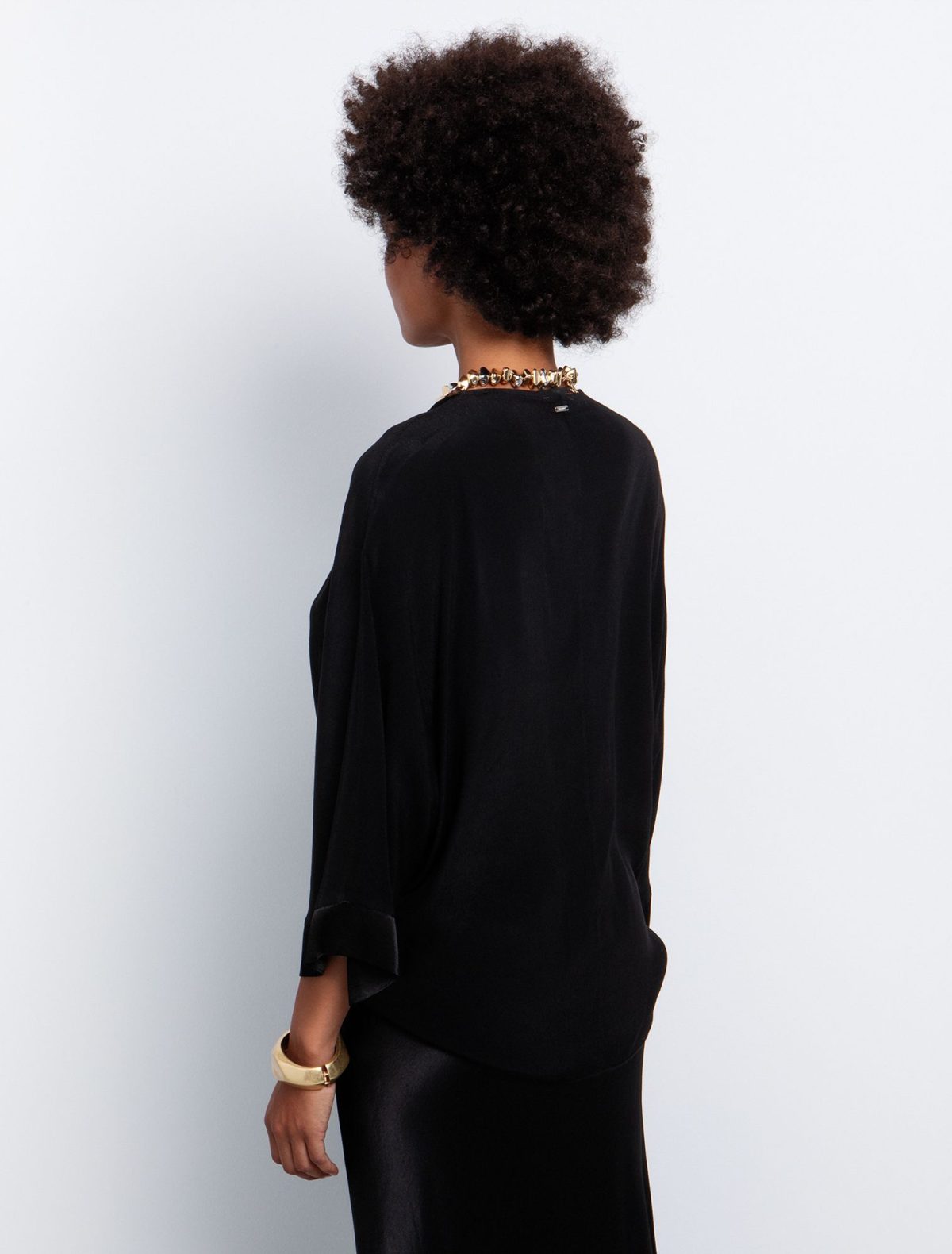 Toi&Moi Οversized κιμονό με κόμπο 40-0820-125-Black/Μαύρο