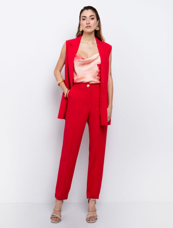 Toi&Moi Γιλέκο με χρυσά κουμπιά 40-0792-125-Red/Κόκκινο