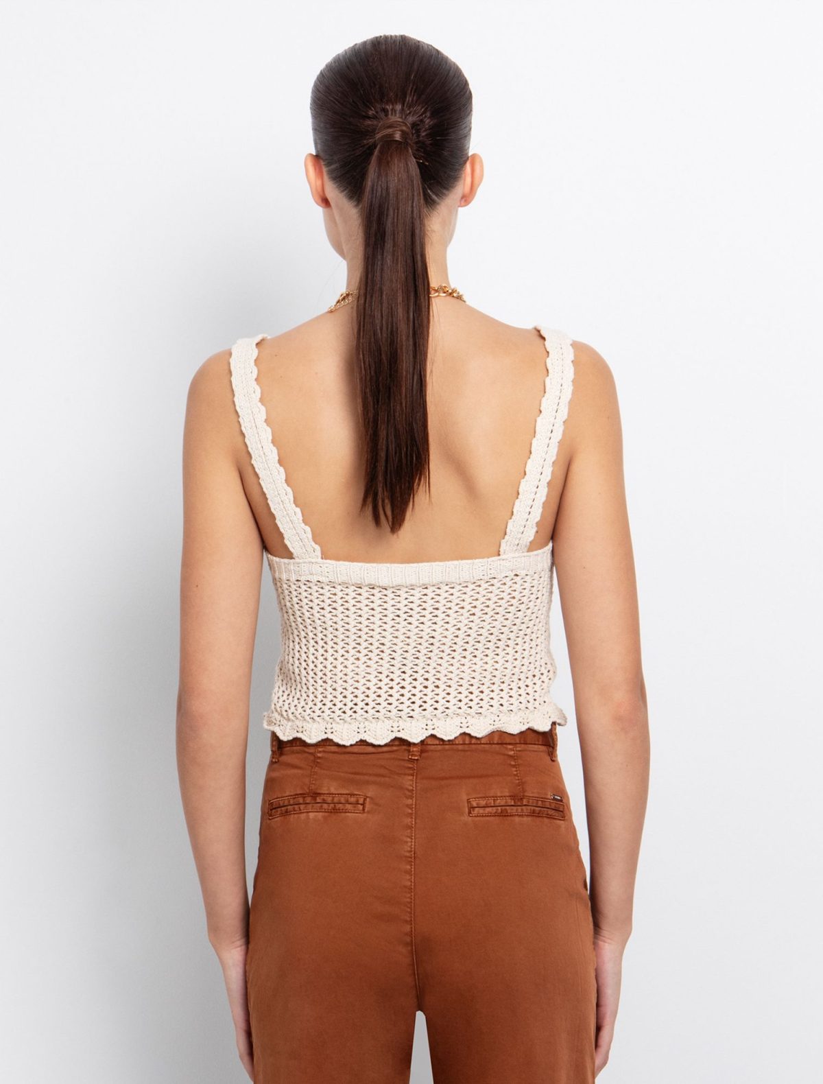 Toi&Moi Τοπ με αζούρ πλέξη 70-4859-125-Beige/Μπέζ