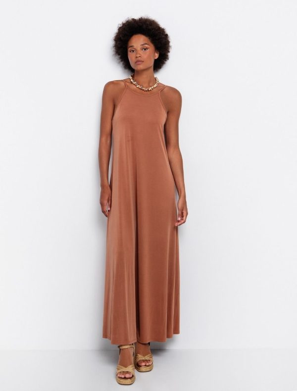 Toi&Moi Modal φόρεμα σε ριχτή γραμμή 50-6546-125-Khaki/Χακί