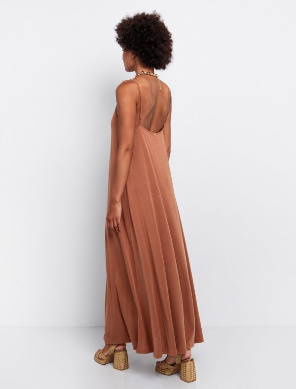 Toi&Moi Modal φόρεμα σε ριχτή γραμμή 50-6546-125-Khaki/Χακί