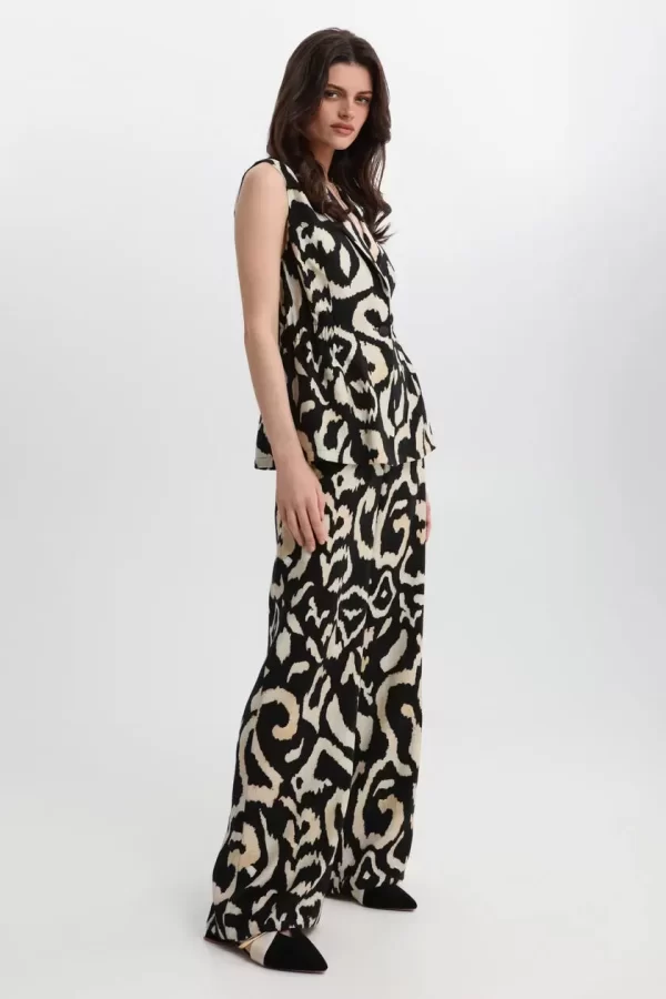 Bill Cost Παντελόνα με εμπριμέ μοτίβο 10-342304-0-Black/Μαύρο