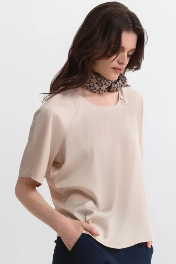 Bill Cost Μπλούζα σε Υφή Σατέν 10-050475-0-Beige/Μπέζ