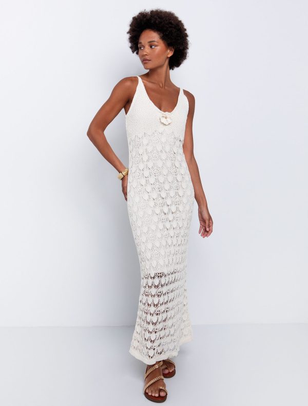 Toi&Moi Crochet φόρεμα με λουλούδι 50-6557-125-Beige/Μπέζ