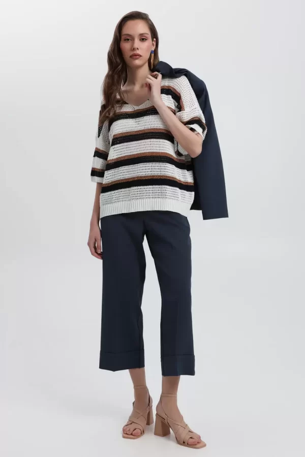 Bill Cost Παντελόνι crop 10-031010-0-Blue/Μπλέ