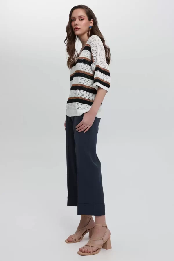 Bill Cost Παντελόνι crop 10-031010-0-Blue/Μπλέ