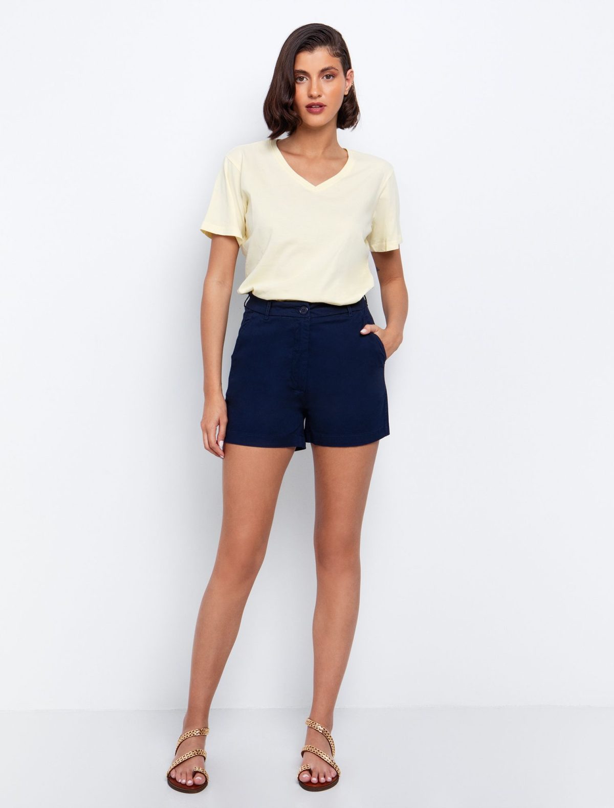Toi&Moi Βαμβακερό σορτς με τσέπες 20-5346-125-Blue Navy/Μπλέ Navy