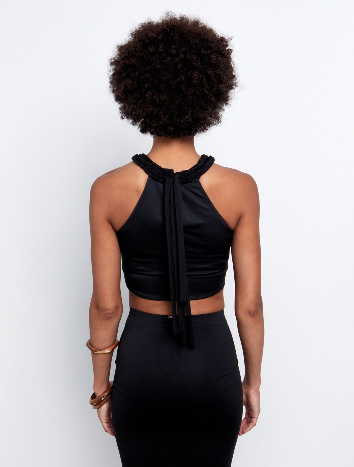 Toi&Moi Cropped top κροσέ με δέσιμο 30-5546-125-Black/Μαύρο