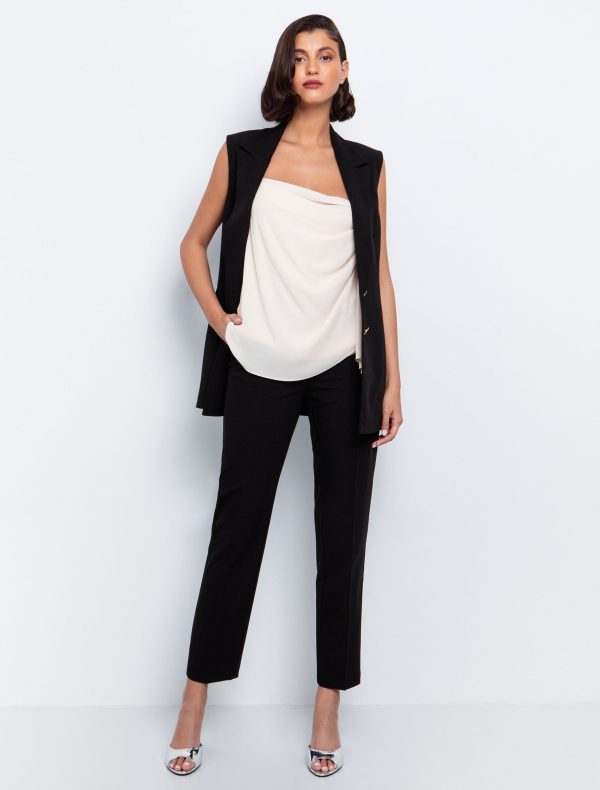 Toi&Moi Γιλέκο με χρυσά κουμπιά 40-0792-125-Black/Μαύρο