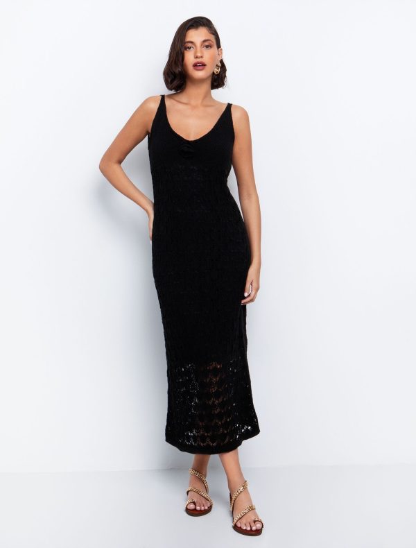 Toi&Moi Crochet φόρεμα με λουλούδι 50-6557-125-Black/Μαύρο