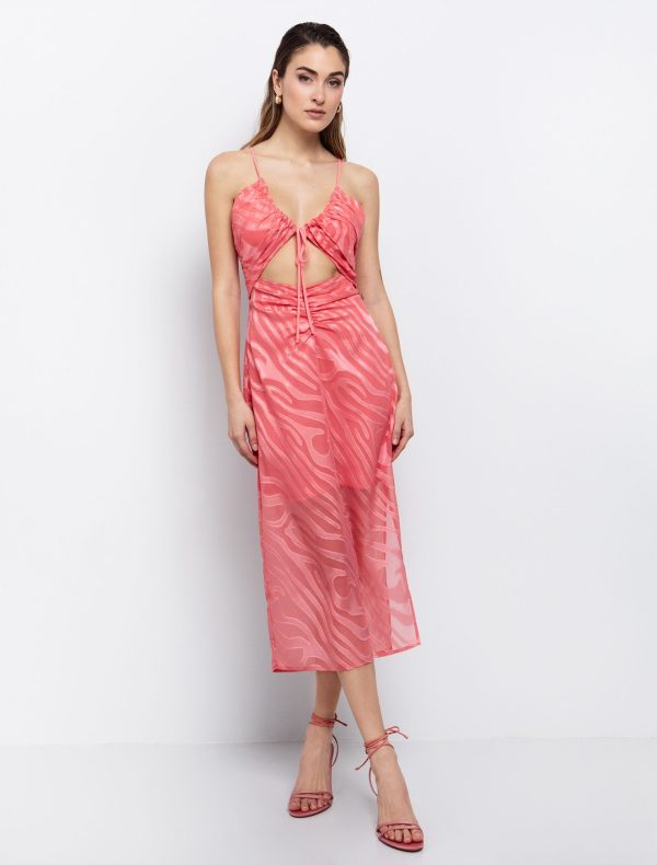 Toi&Moi Ζακάρ φόρεμα με cut out 50-6526-125-Peach/Ροδακινί