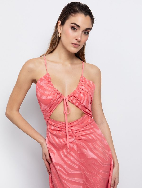 Toi&Moi Ζακάρ φόρεμα με cut out 50-6526-125-Peach/Ροδακινί
