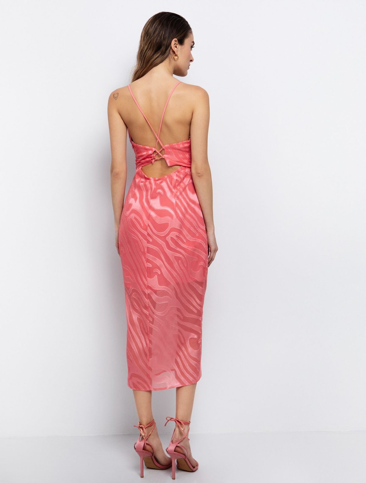 Toi&Moi Ζακάρ φόρεμα με cut out 50-6526-125-Peach/Ροδακινί