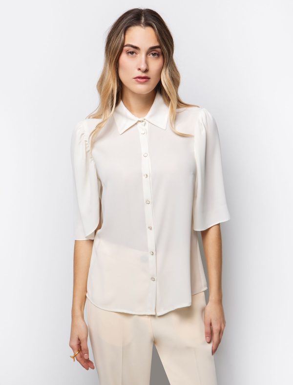 Toi&Moi Πουκάμισο με άνοιγμα στα μανίκια 30-5474-125-Cream/Κρέμ