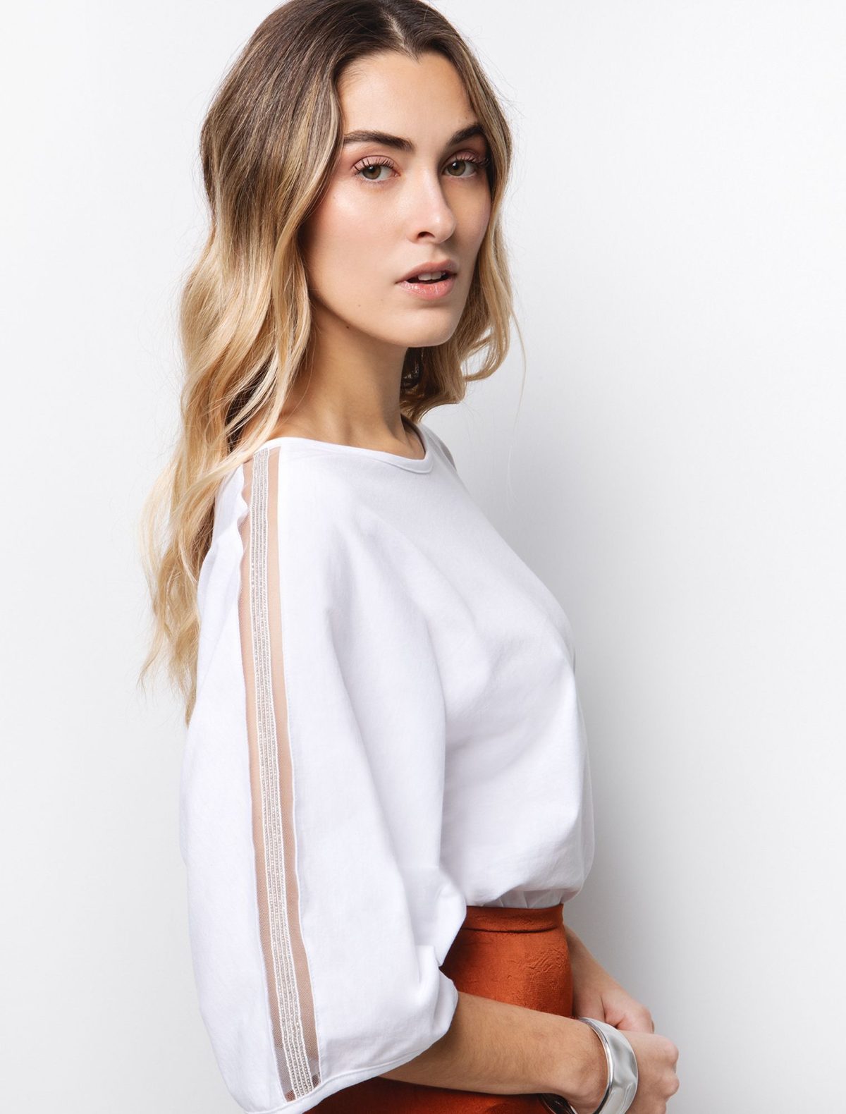 Toi&Moi Μπλούζα με διαφάνεια & πέτρες 80-6458-125-Off White/Υπόλευκο
