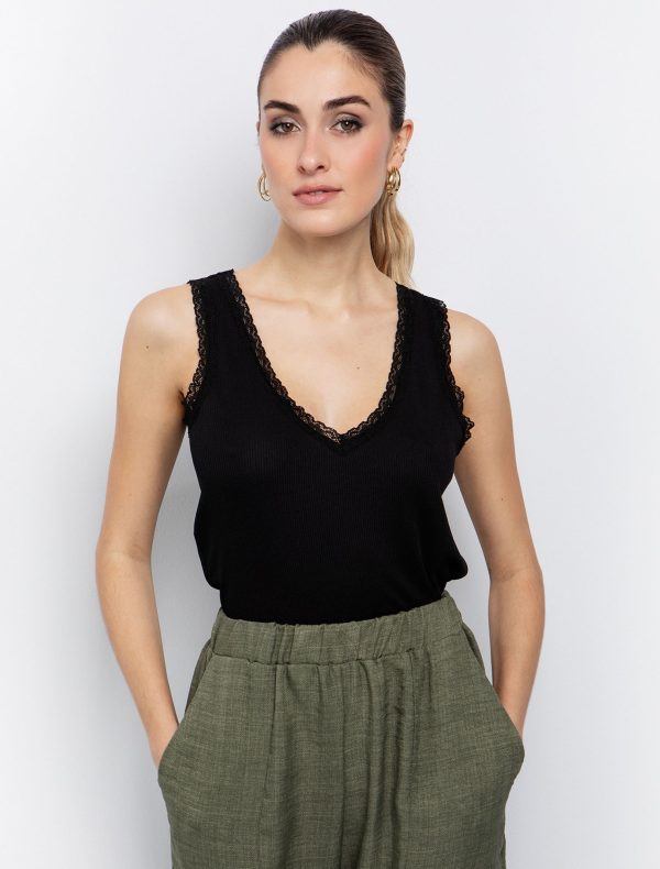 Toi&Moi Ριμπ τοπ με δαντέλα 80-6494-125-Black/Μαύρο