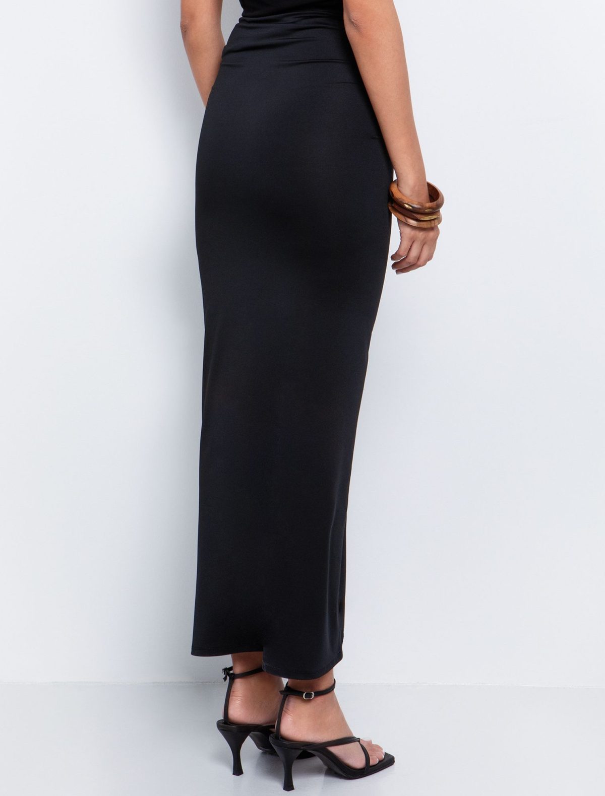 Toi&Moi Maxi φούστα με σούρα 10-3926-125-Black/Μαύρο