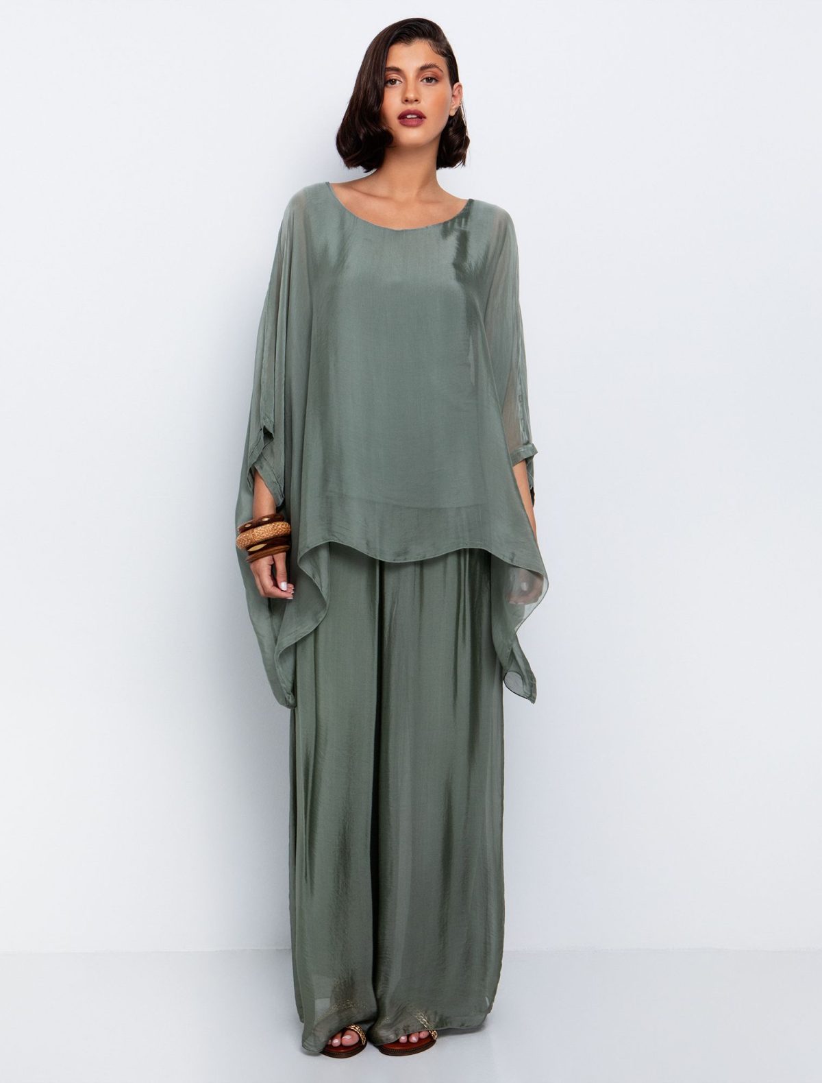 Toi&Moi Viscose silk μπλούζα ασύμμετρη 30-5558-125-Veraman/Βεραμάν