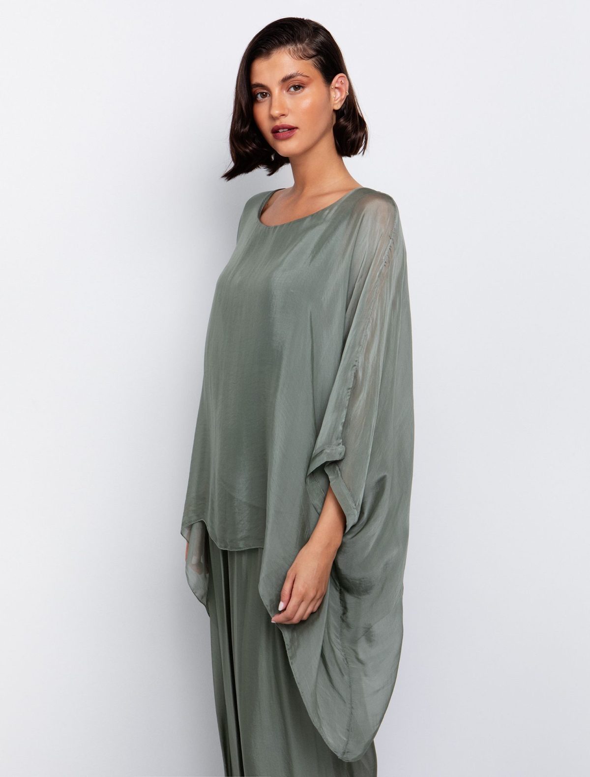 Toi&Moi Viscose silk μπλούζα ασύμμετρη 30-5558-125-Veraman/Βεραμάν